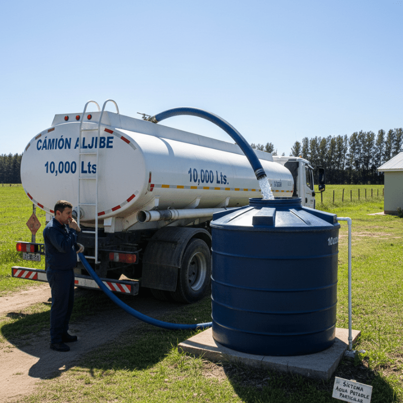 Agua potable mediante camión aljibe