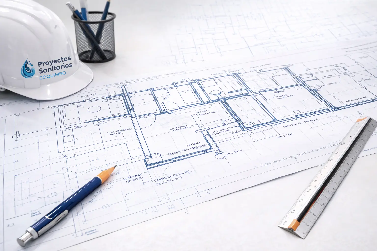 Plano de alcantarillado para vivienda